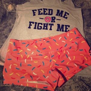Feed Me Fight Me Donut Sprinkle Shorts and tank